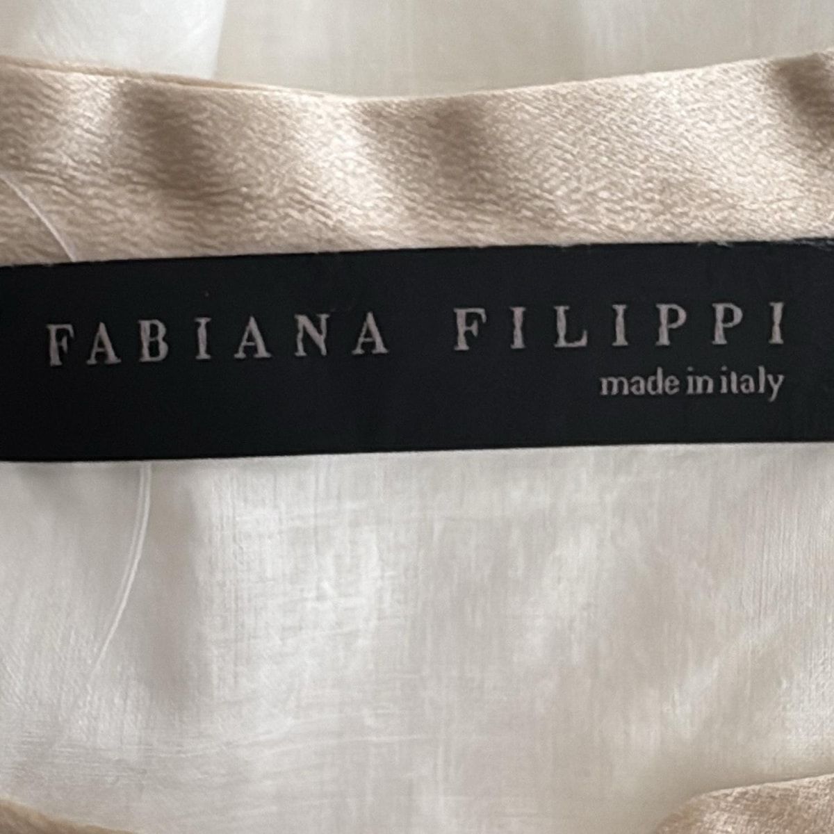 FABIANA FILIPPI(ファビアーナフィリッピ) チュニック サイズI40 M レディース - 白×ベージュ レギュラーカラー/半袖 FABIANA FILIPPI(ファビアーナフィリッピ) チュニック サイズI40