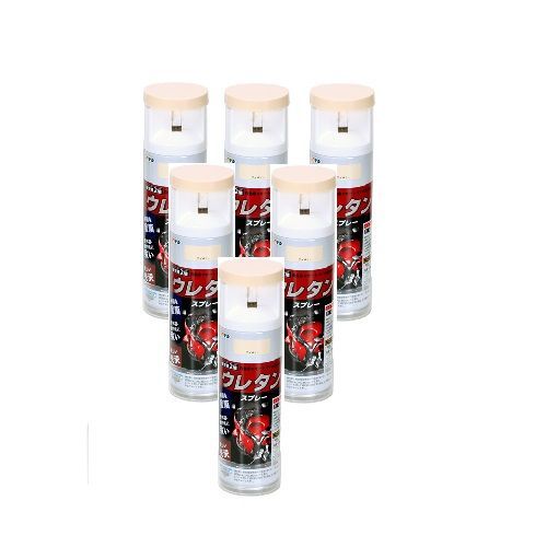 アサヒペン ２液ウレタンスプレー ３００ＭＬ アイボリー 内箱入り６本セット