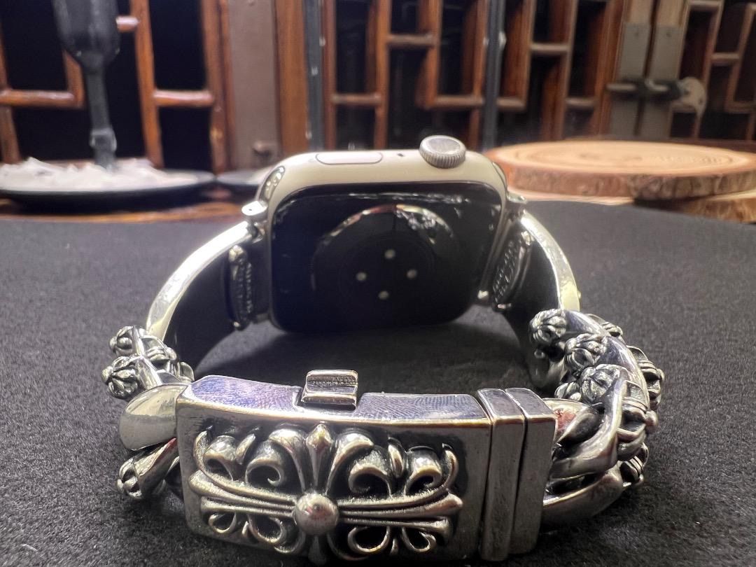 ⭐️JUE　Apple Watch　シルバー細身ミリタリー　16.5cm　刻印有り