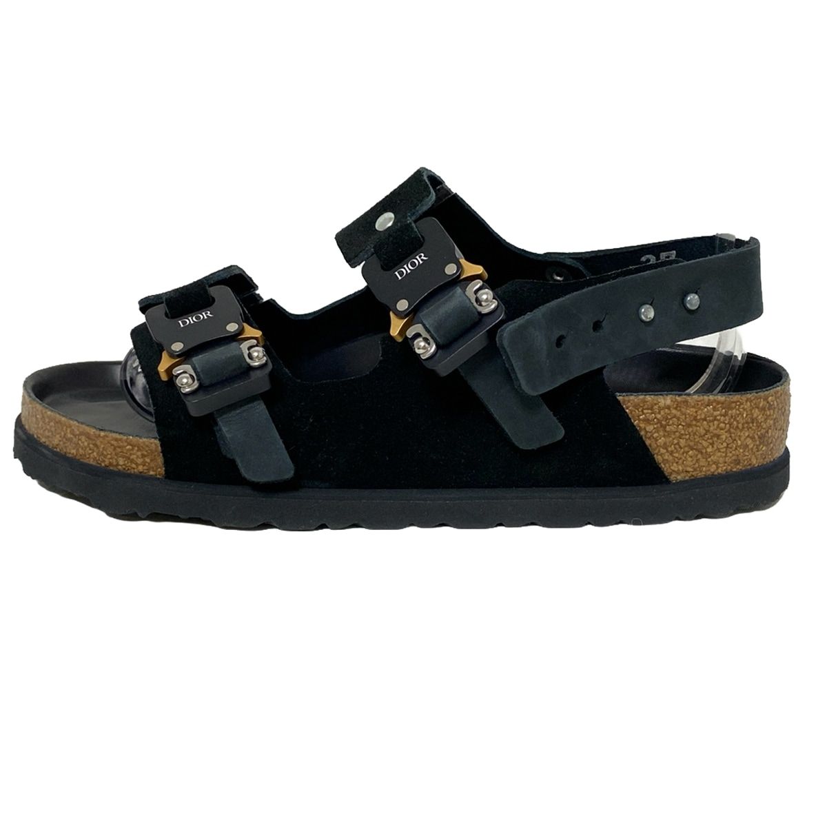 DIOR/ChristianDior(ディオール/クリスチャンディオール) サンダル 37 レディース - 黒×ダークグレー  BIRKENSTOCKコラボ - メルカリ