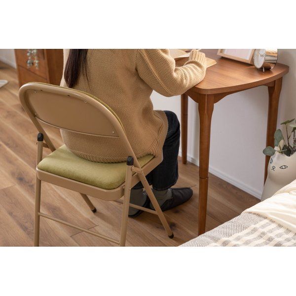 折りたたみ椅子 折りたたみチェア 幅47cm グリーン スチール フォールディングチェア 完成品 リビング ダイニング インテリア家具