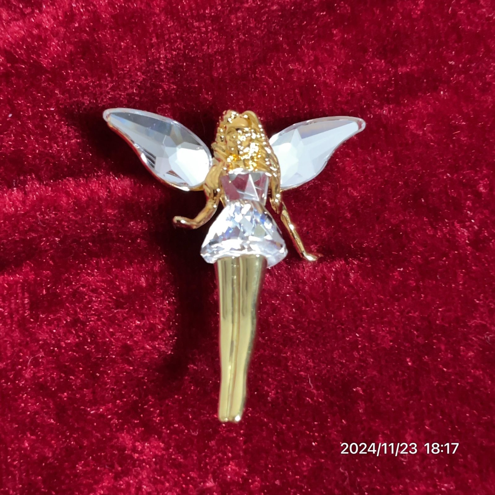 SWAROVSKI スワロフスキー 妖精 ティンカーベル 少女 クリスタル ジルコニア ブローチ アクセサリー