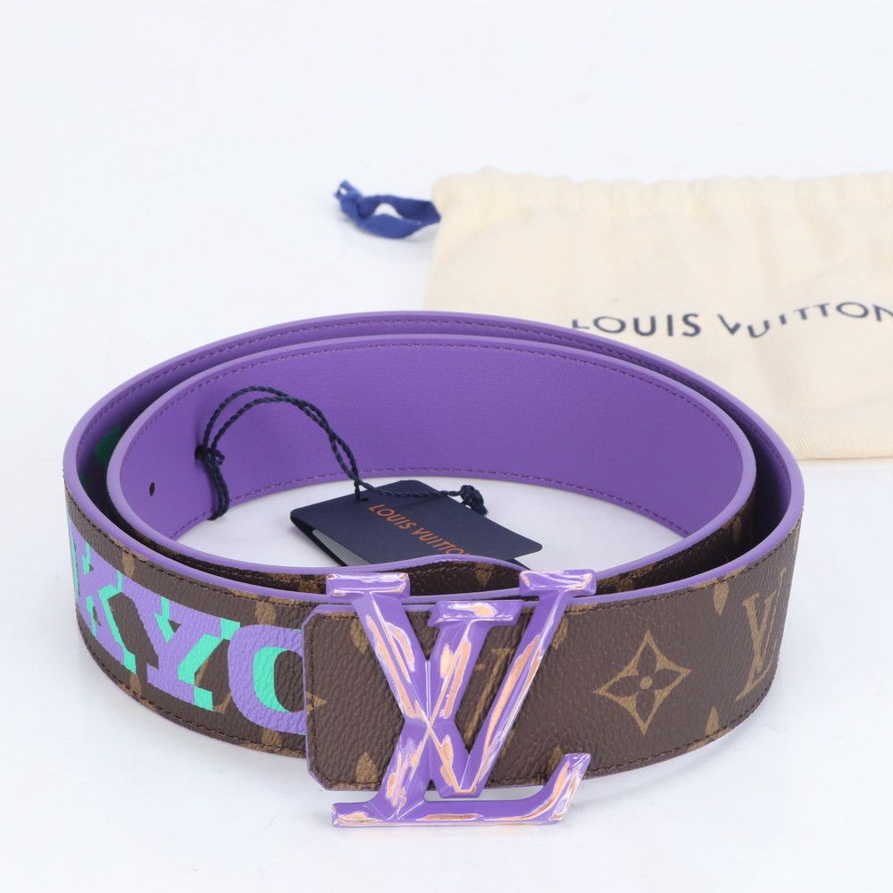 未使用 ルイヴィトン モノグラム レザー ベルト サンチュール LV