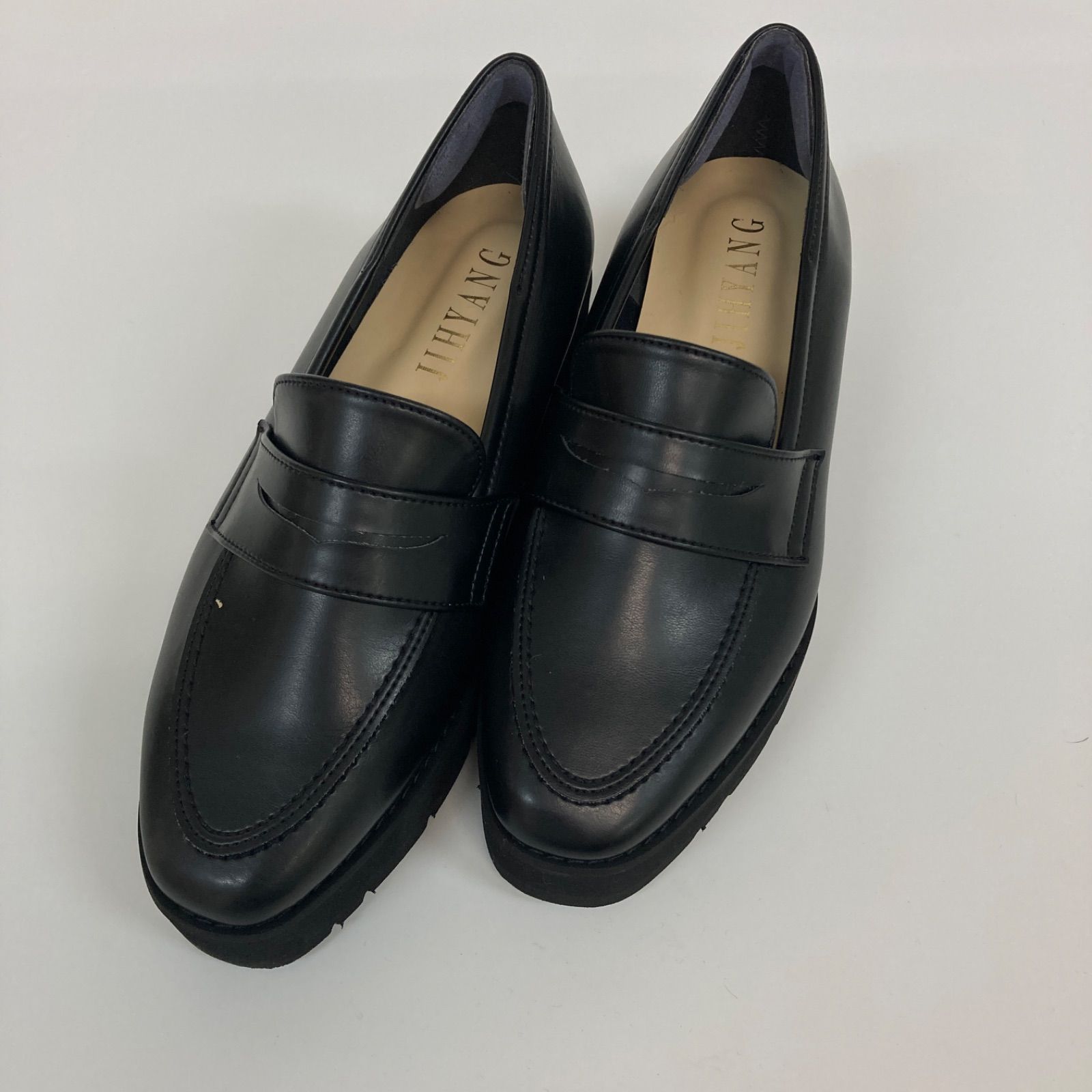 新品】JIHYANG チヒャン ローファー 厚底ヒール 日本製 ブラック 22.5 
