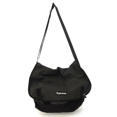 Supreme ブラック ショルダーバッグ チェック