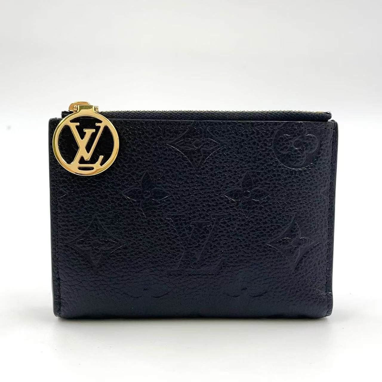 LOUIS VUITTON 二つ折り財布 アンプラント ポルトフォイユ リサ モノグラム RFID対応 レザー ブラック 財布 ゴールド M83365