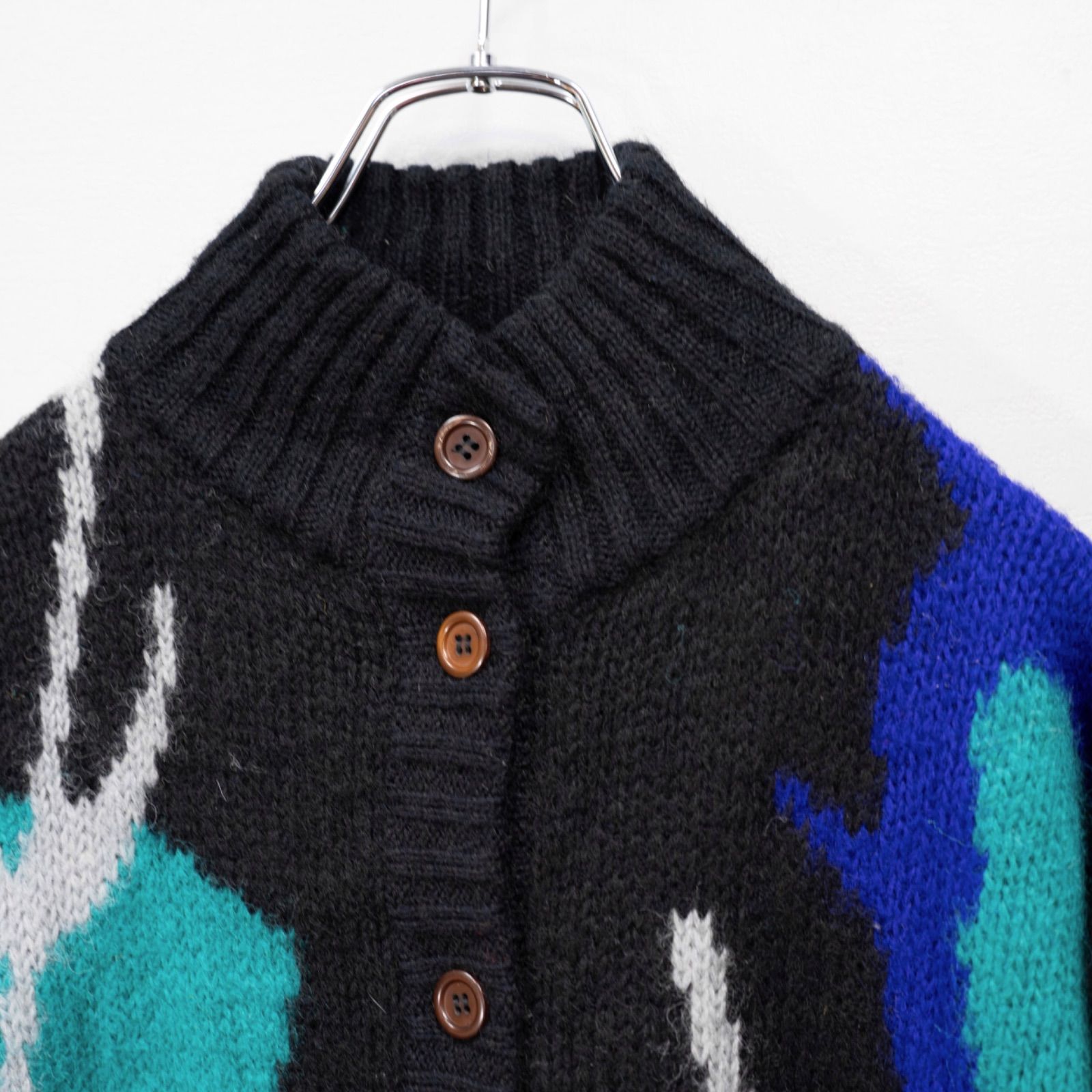 素朴な USA VINTAGE SECUE PETITES PATTERNED DESIGN MOHAIR KNIT ONE PIECE アメリカ古着柄デザインモヘアニットワンピース ロングカーディガン コート 品質保証!