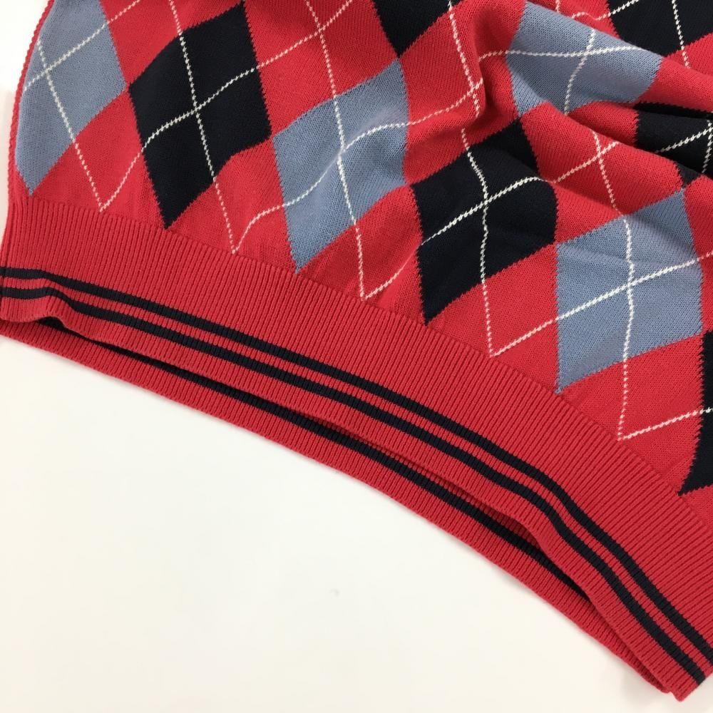 美品】キャロウェイ ニットベスト レッド×ネイビー アーガイル柄 ロゴ