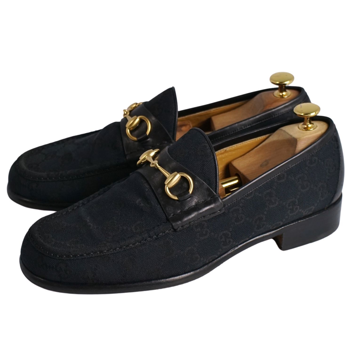 グッチ GUCCI ローファー モカシン ホースビット GG柄 キャンバス