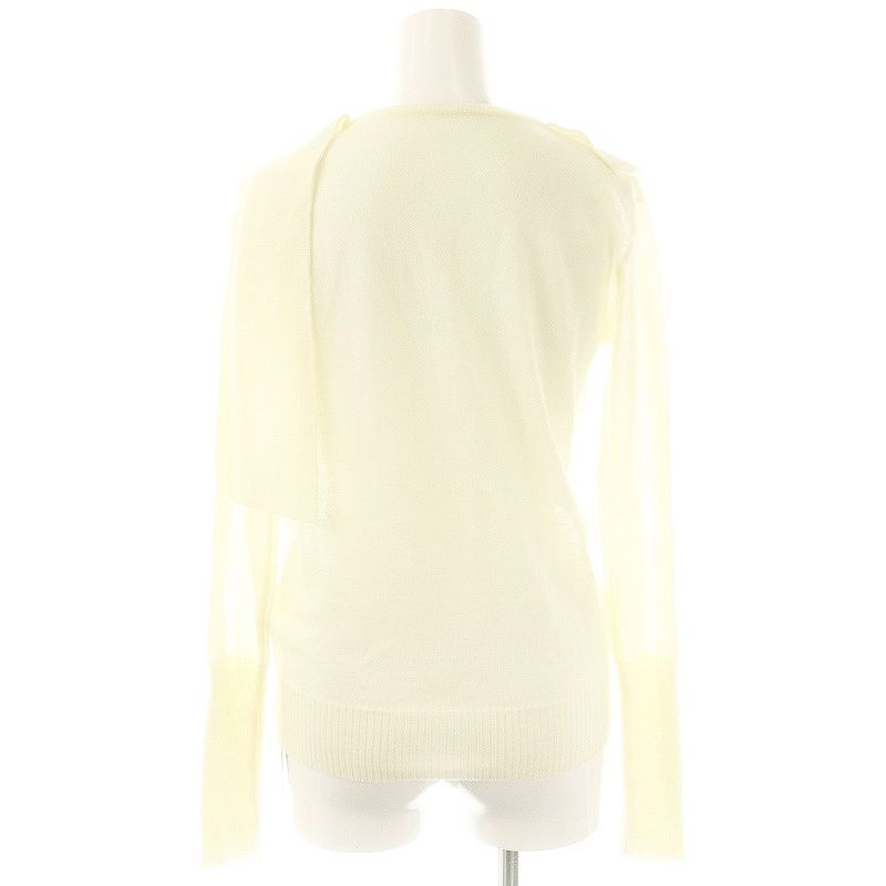 未使用品 アキラナカ AKIRA NAKA Emma wrap collar knit PO BE ニット カットソー 長袖 2 アイボリー /AT ■OS レディース アキラナカ AKIRA NAKA Emma wrap collar knit PO BE ニット