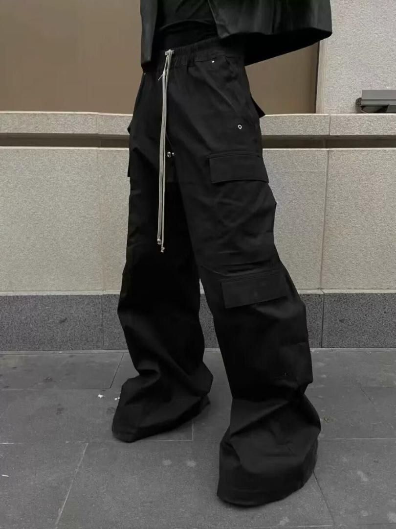 ナイロン ワイドカーゴパンツ L 韓国系 ストリート Y2K テック系