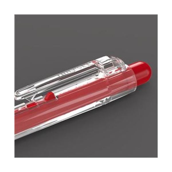  まとめ TANOSEE ノック式油性ボールペングリップ付 0 7 mm 赤 軸色 クリア 100本 10本 その他 シャープペンシル