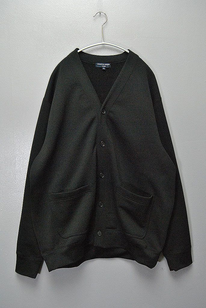 COMME des GARCONS HOMME エステル裏毛 切替カーディガン コムデギャルソン オム 23年発売 ブラック L