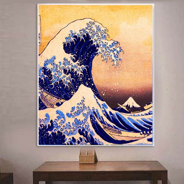 ダイヤモンドビーズ完成品【水彩画風現代アート】 中級 フル ダイヤモンドアート キット ビーズ刺繍 和風 浮世絵