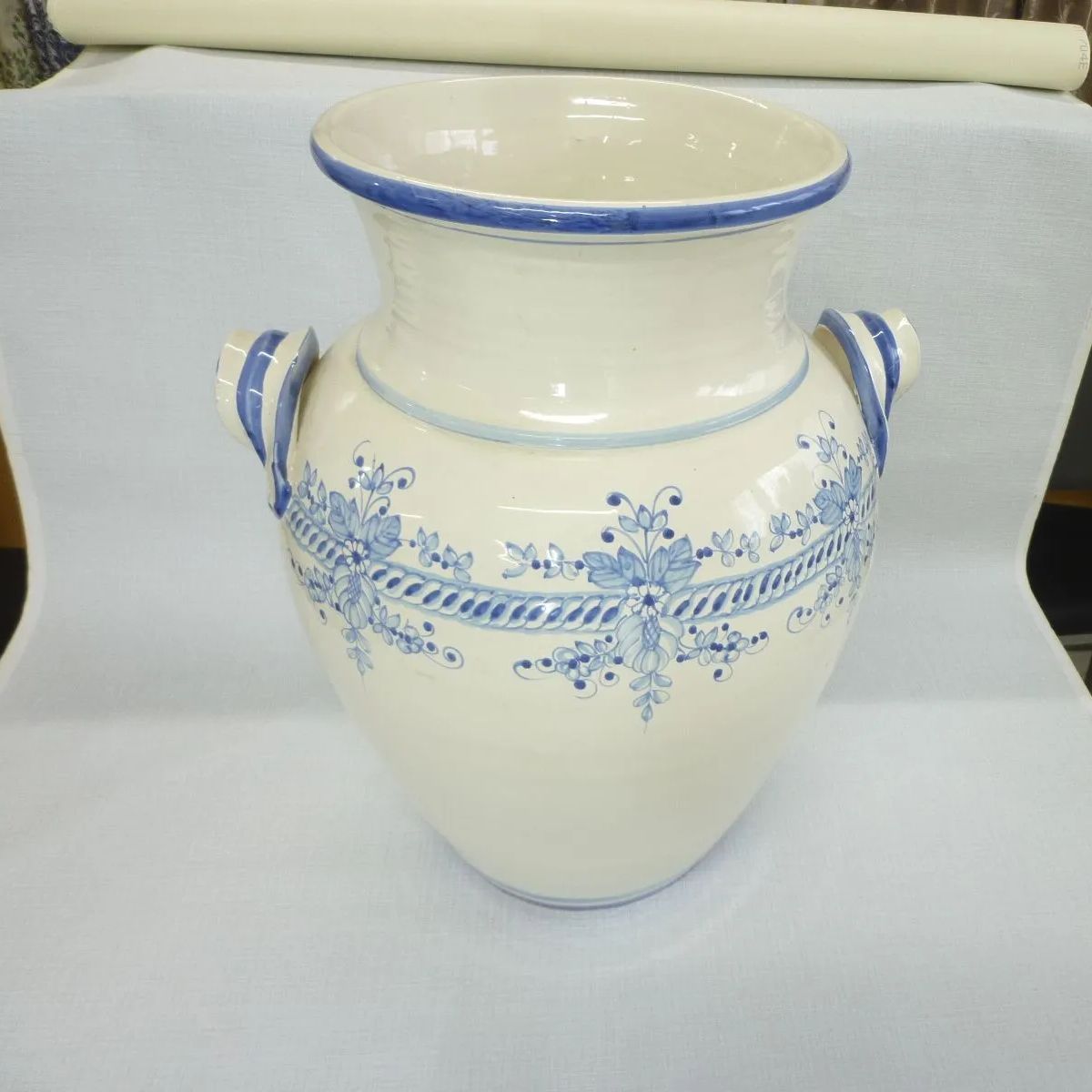 カサ立て／白×青柄