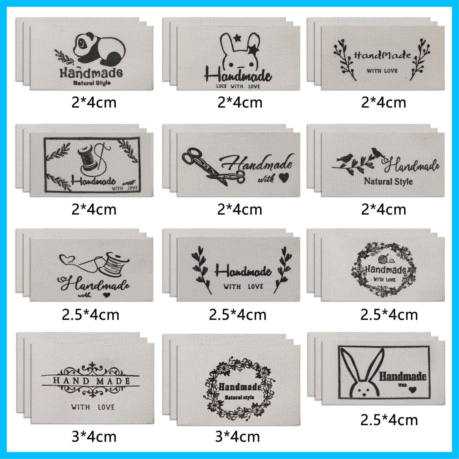 タグ 綿布タグ 手芸用品 ハンドメイド 約4*2cm 12種 36枚セット