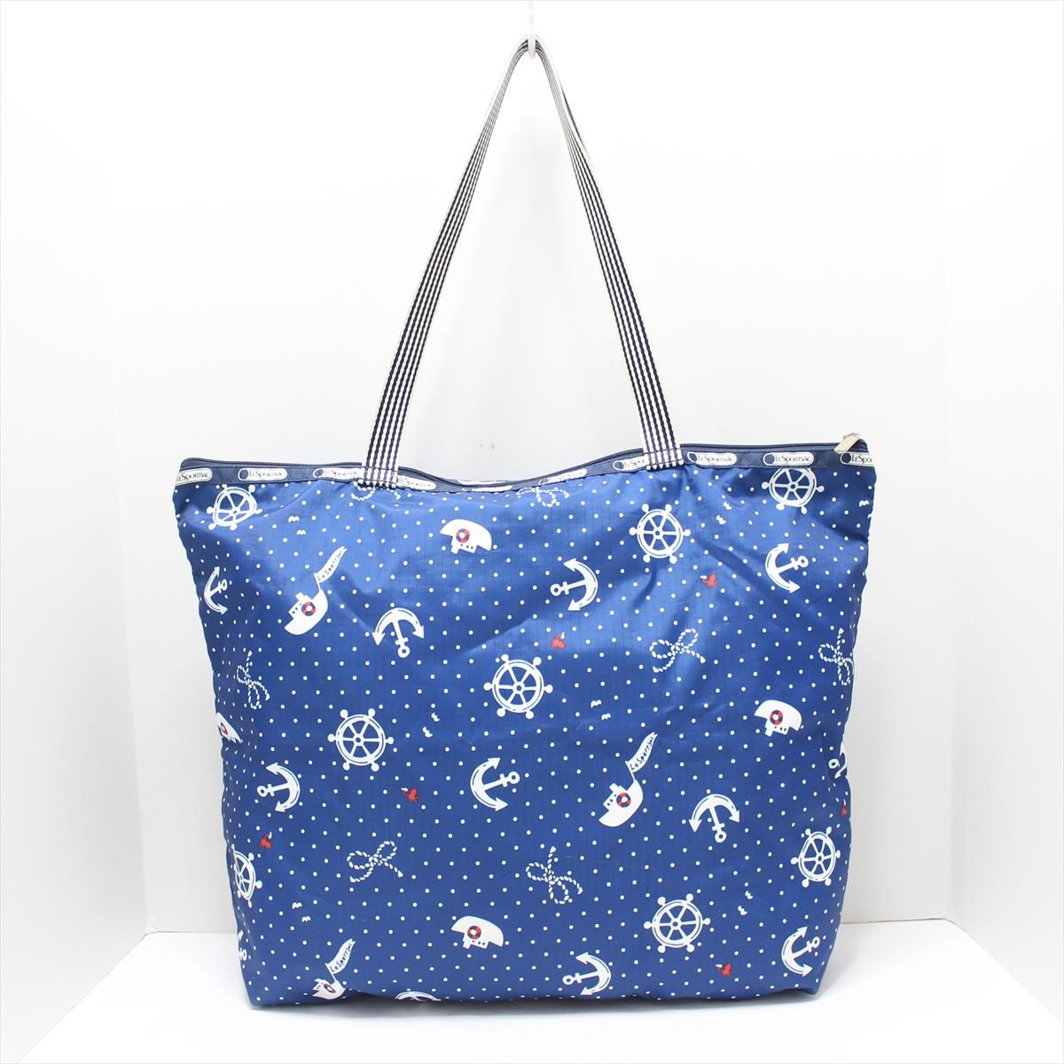 LESPORTSAC(レスポートサック) ショルダーバッグ美品 - ネイビー×白  
