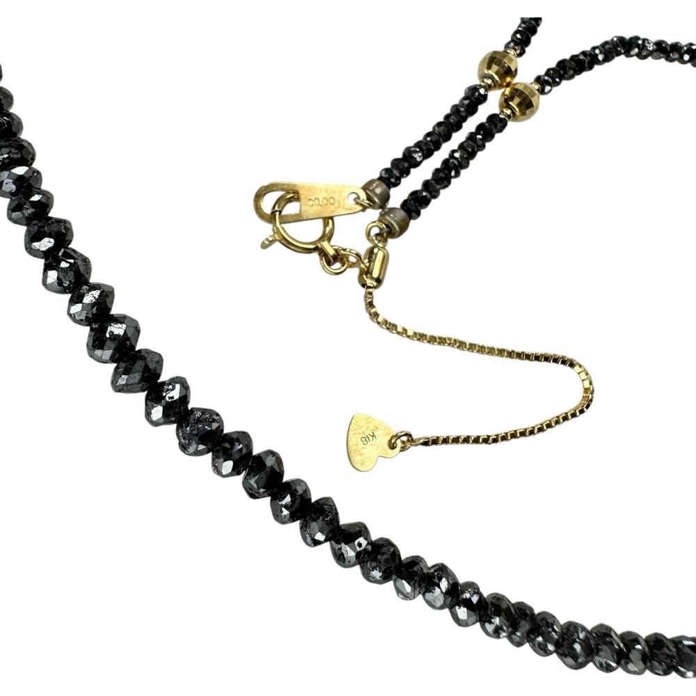 ブラックダイヤモンド 30.0ct ネックレス K18ゴールド 18金 8.0g