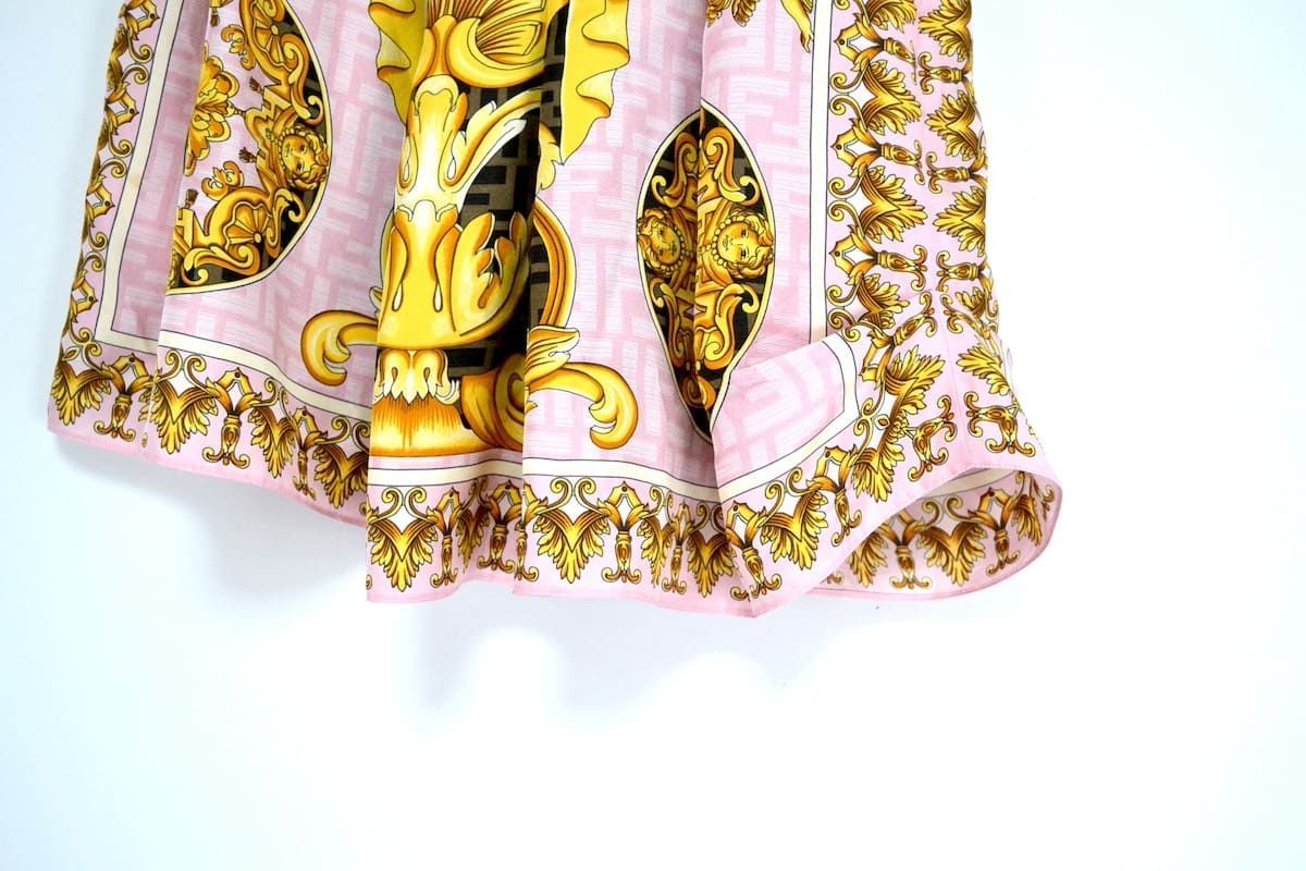 FENDI VERSACE FENDACE Multicolor Silk Skirt フェンディ