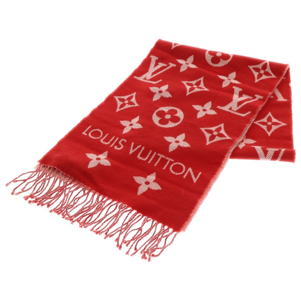 Louis Vuitton 赤 マフラー ウール モノグラム 楽天スーパーSALE対象