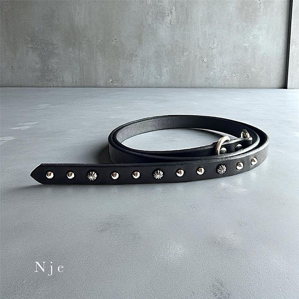 ナローベルト スタッズベルト 栃木レザーベルト レザーベルト