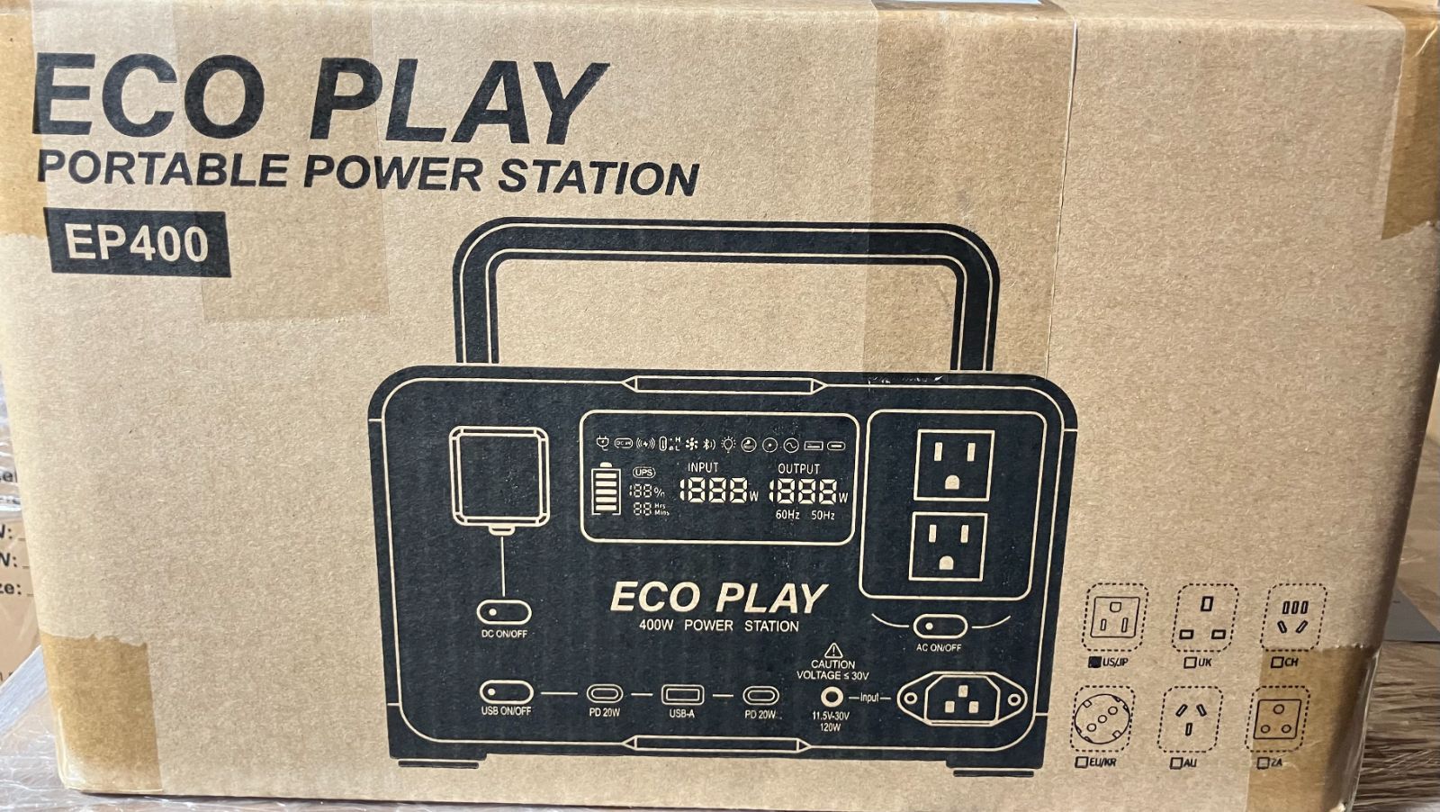 Eco Play EP400 ポータブル電源 大容量 256Wh リン酸鉄リチウムイオン