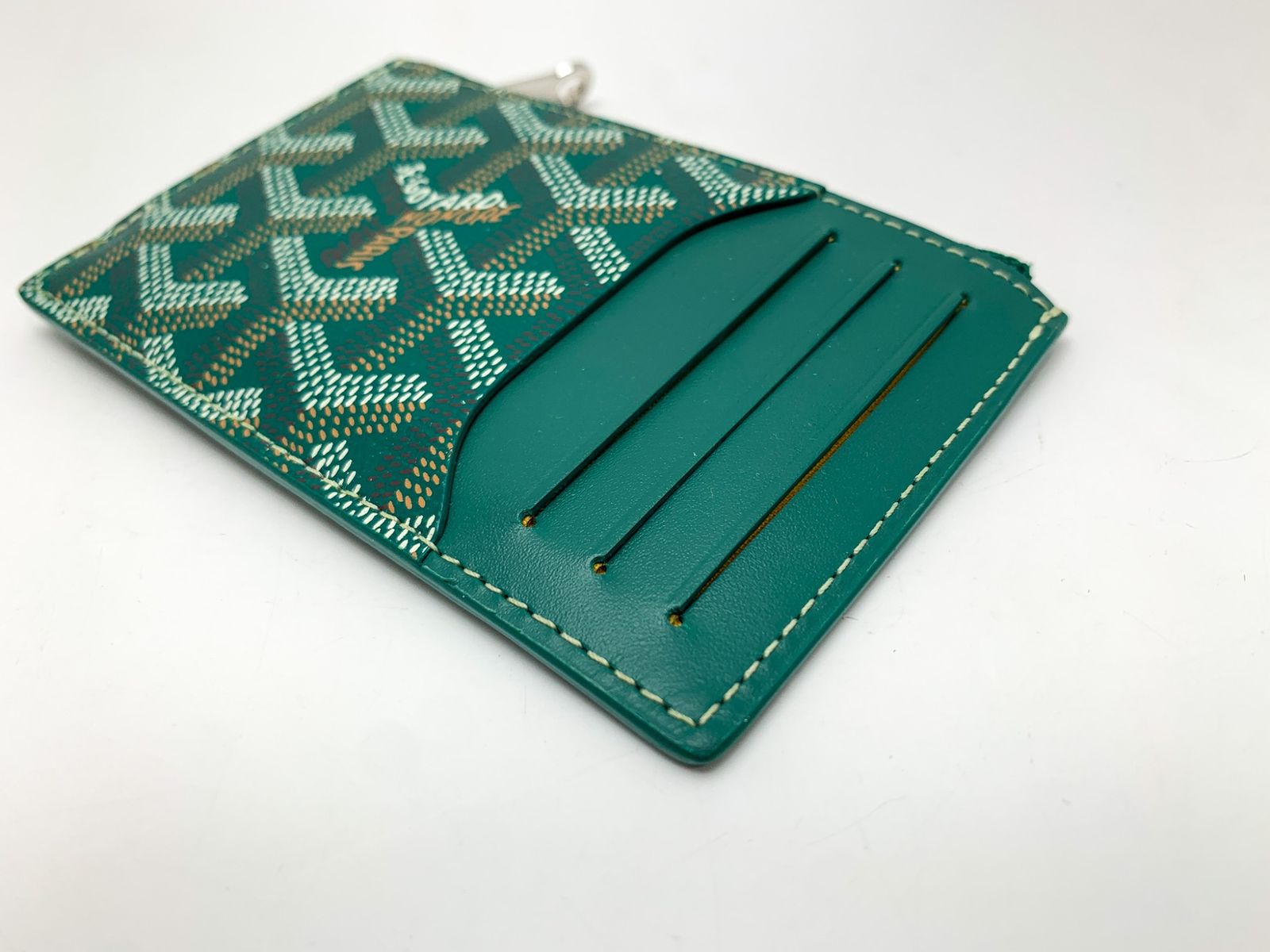 GOYARD ブルボン カードケース フラグメントケース メンズOK GOYARD ゴヤール 緑 グリーン ブルボン ジップ付きカード