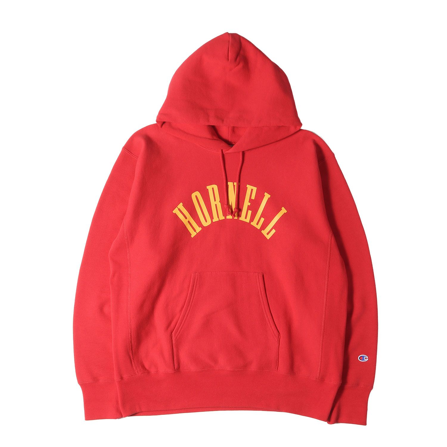美品 Champion チャンピオン パーカー サイズ:XXL 単色タグ復刻モデル HORNELLロゴ リバースウィーブ スウェットパーカー レッド トップス フーディー スウェットシャツ【メンズ】