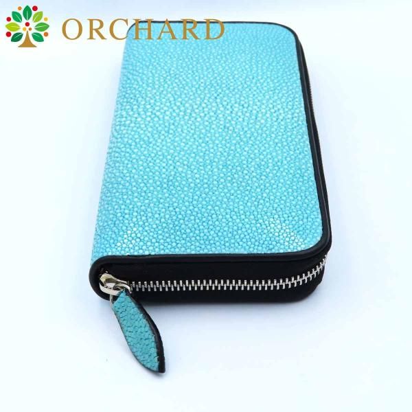 エイ革　ガルーシャ　スティングレイ　長財布　ロングウォレット　ターコイズ　タグ付 スティングレイ エイ革 ガルーシャ ターコイズブルー 牛革 長財布