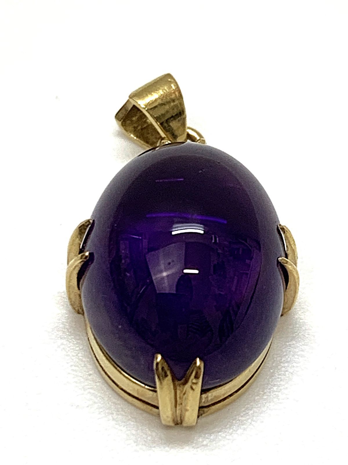 K18 紫石 オーバル型 ペンダントトップ ネックレストップ 3.2g