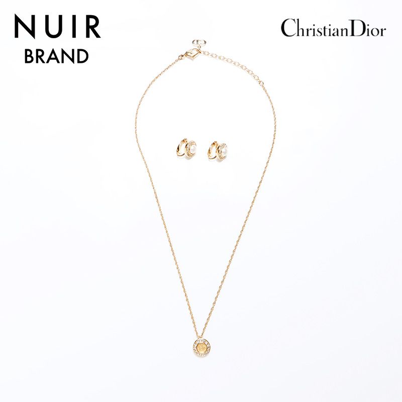 美品Dior ネックレス イヤリング セット ヴィンテージ Christian Dior ゴールド ネックレス イヤリング セット レディース