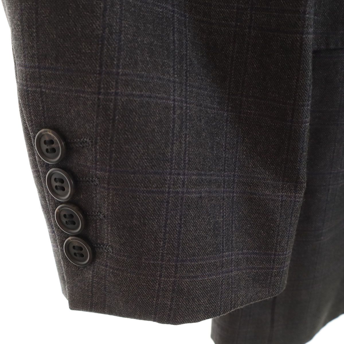 古着 Paul Smith LONDON ポールスミスロンドン 日本製 チェック柄 FRATELLI TALLIA DI DELFINO生地 Super120’s スーツ 上下 セットアップ L グレー メンズ Paul Smith LONDON ポールスミスロンドン 日本製 チェック柄 FRATELLI