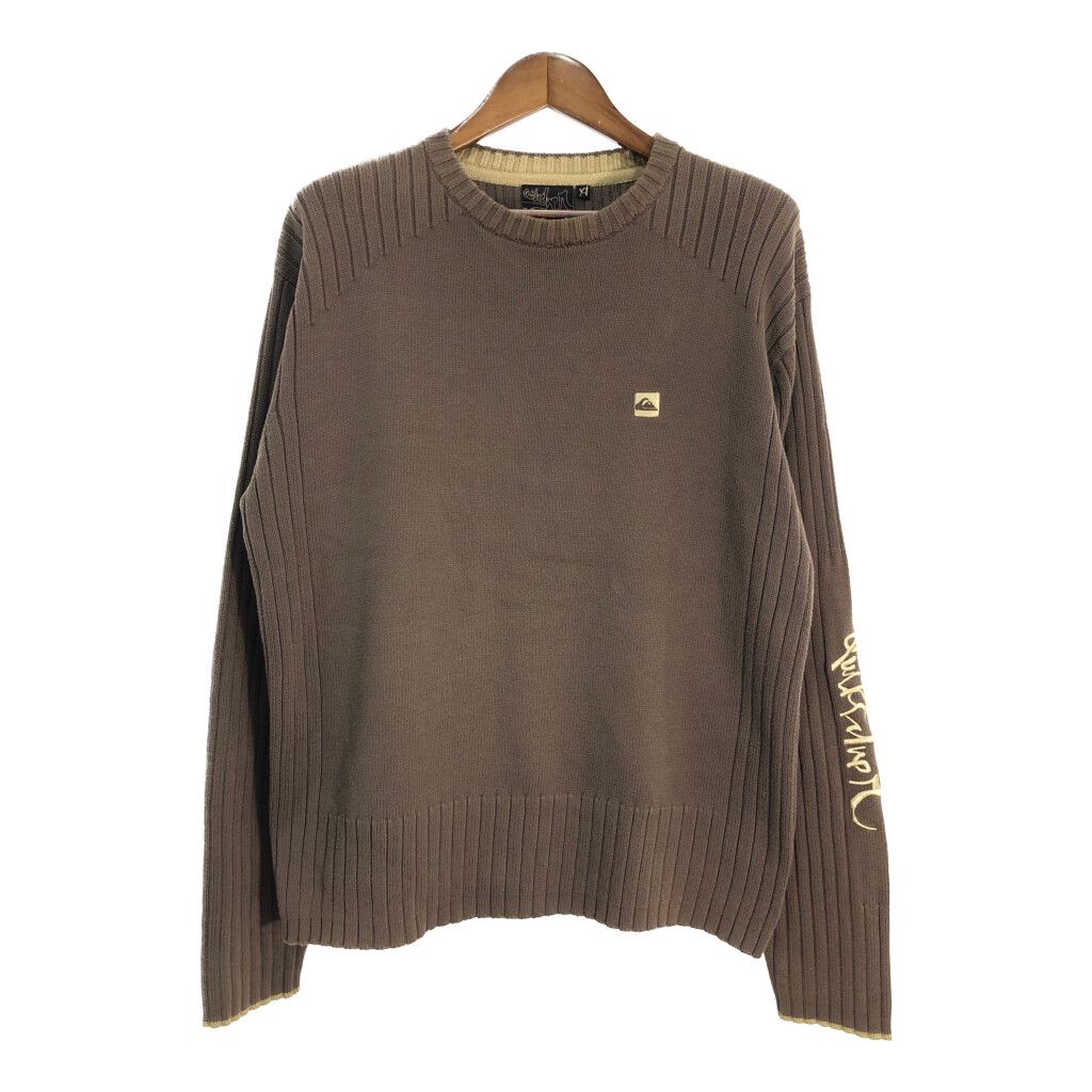 00年代 Quiksilver クイックシルバー リブニット セーター ブラウン (メンズ XL) 中古 古着 S4217