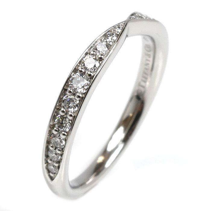 TIFFANY-Co. ティファニー Pt950プラチナ ハーモニー バンド リング 指輪 ダイヤモンド 6号 2.7g レディース