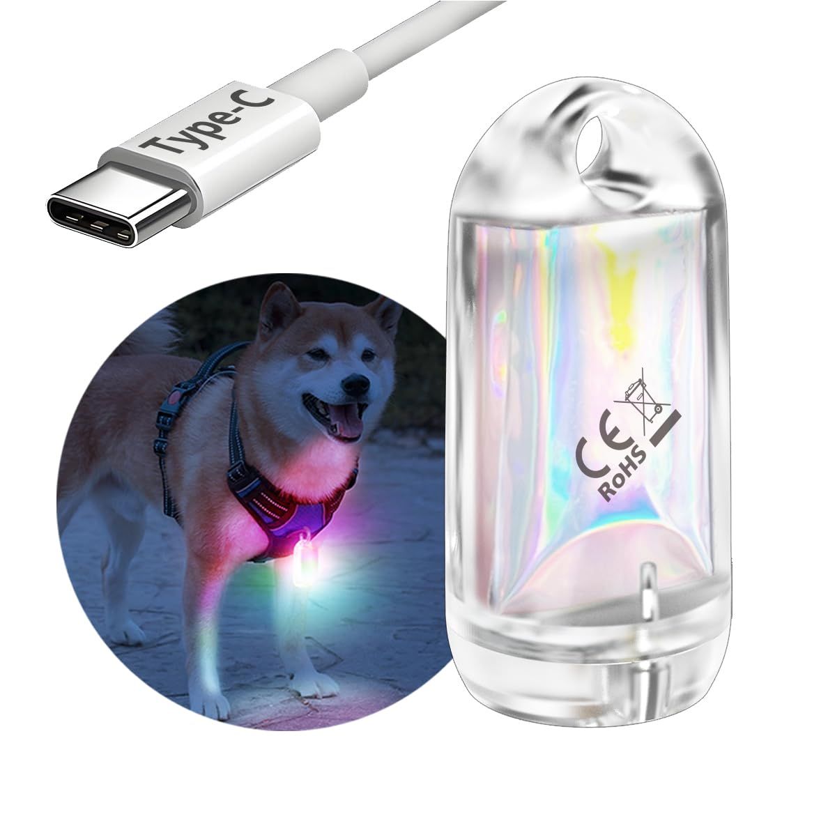 特価セール】11g 超ミニ キラキラ 光る LEDライト 首輪 防水 犬