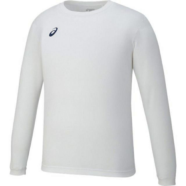 asics アシックス LS TOP ホワイトxネイビー XO XA6189 150 | スポーツ メンズ XO ホワイト 白 服 衣類 衣料品ウェア ウエア フィットネスウェア トップス ロングスリーブシャツ 長袖 シャツ UVケア機