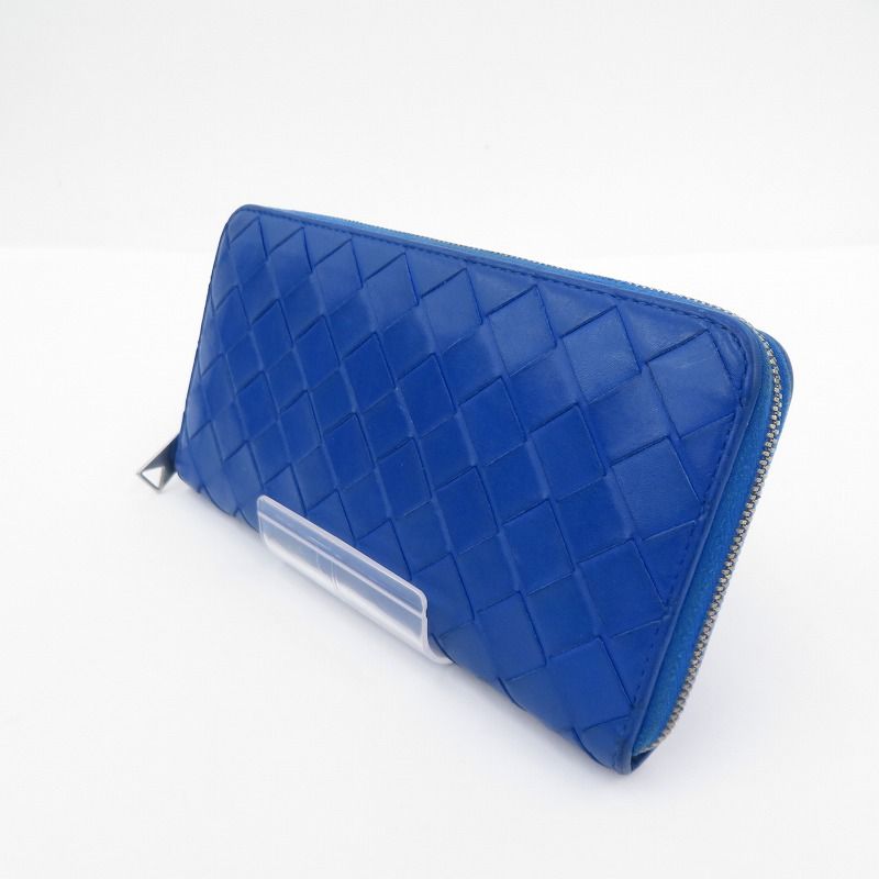瀬戸大橋店 BOTTEGA VENETA | ボッテガヴェネタ 長財布 イントレチャート ジップアラウンドウォレット - ブルー 125