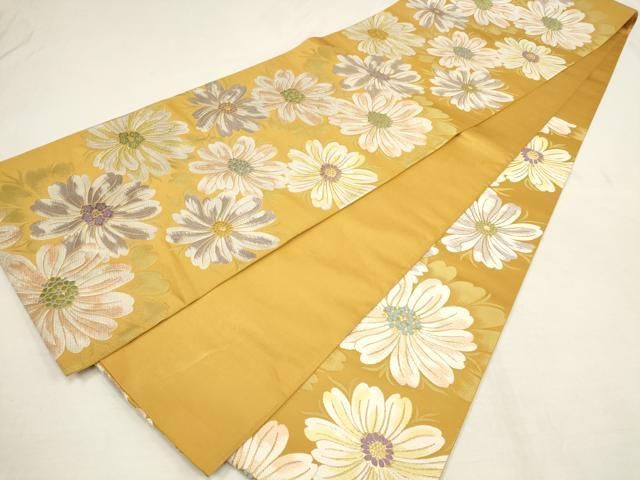 平和屋着物●六通柄袋帯　唐織　道長花唐草文　金銀糸　正絹　逸品　CAAW4795hy 平和屋着物○六通柄袋帯 唐織 道長花唐草文 金銀糸 正絹