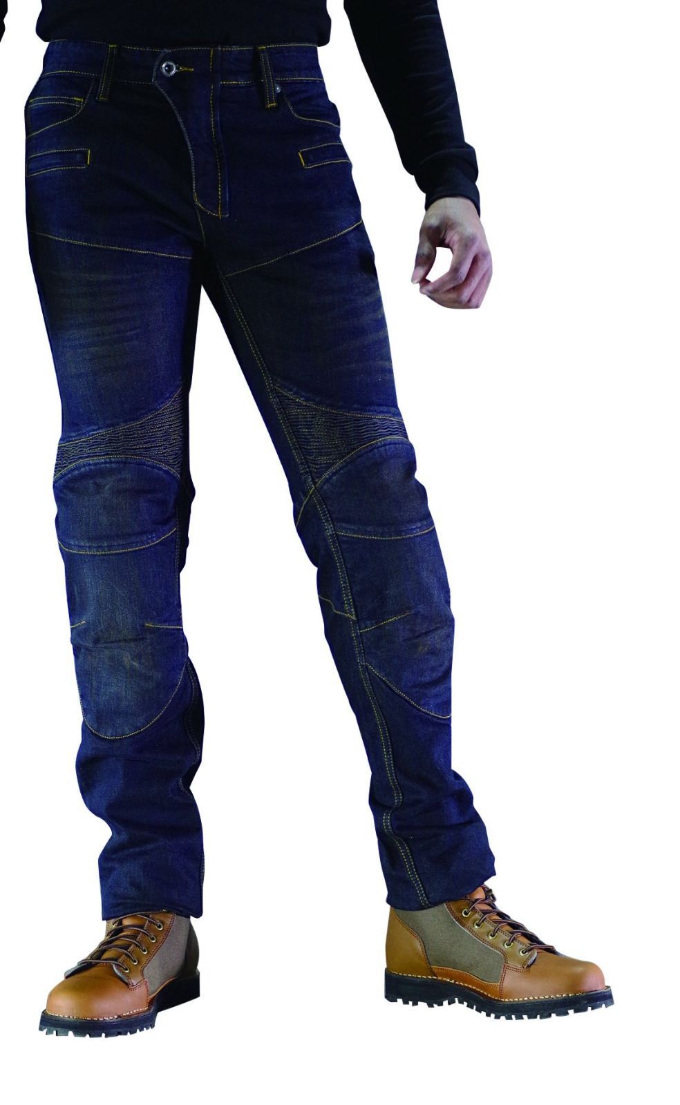新品 コミネ(KOMINE) バイク用 スーパーフィットKVデニムジーンズ DEEP INDIGO 5XLB PK-718II オールシーズン向け プロテクター CE規格レベル2 ストレッチ素材