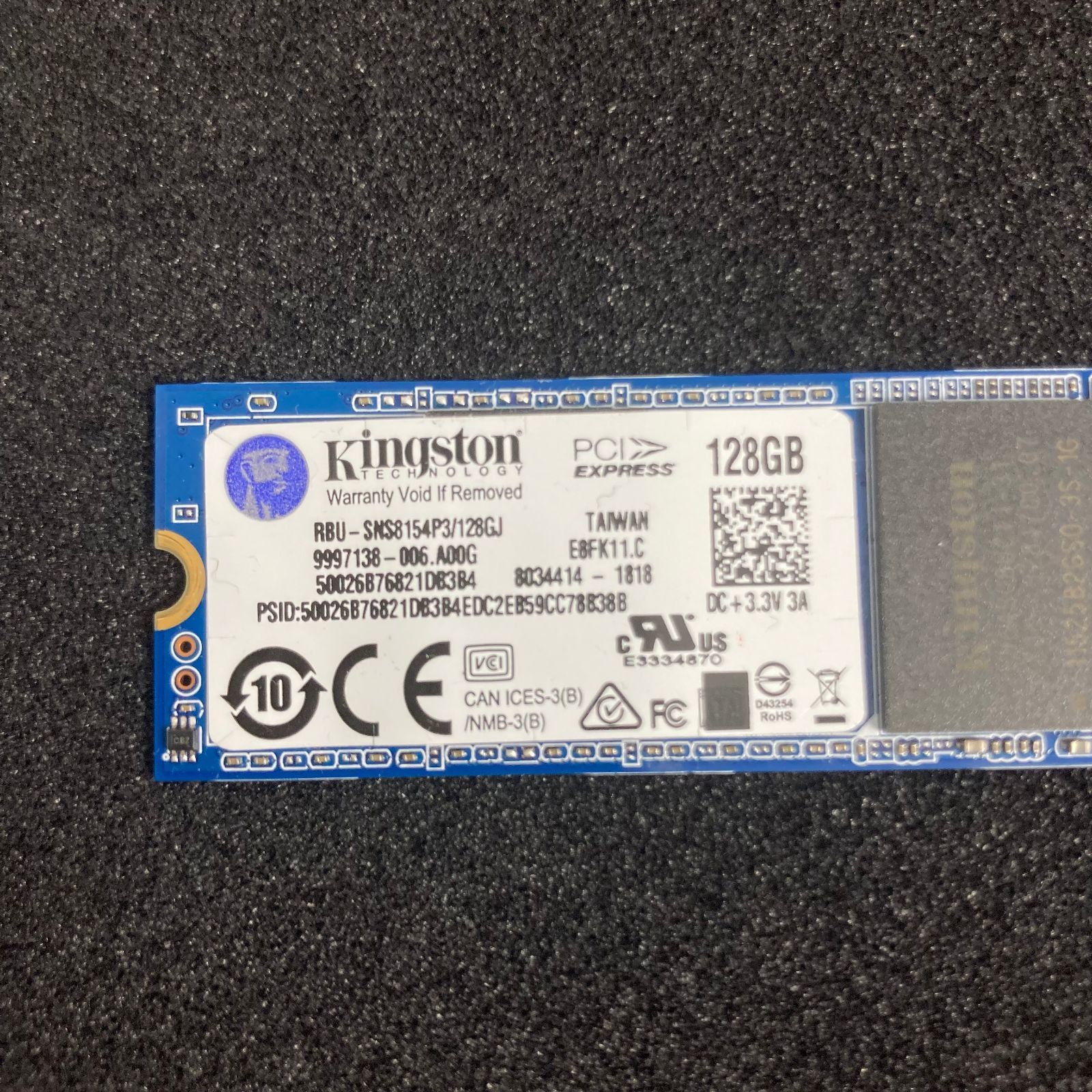 kingston M.2 NVMe SSD 2280 128G RBUSNS8154P3128GJ 376