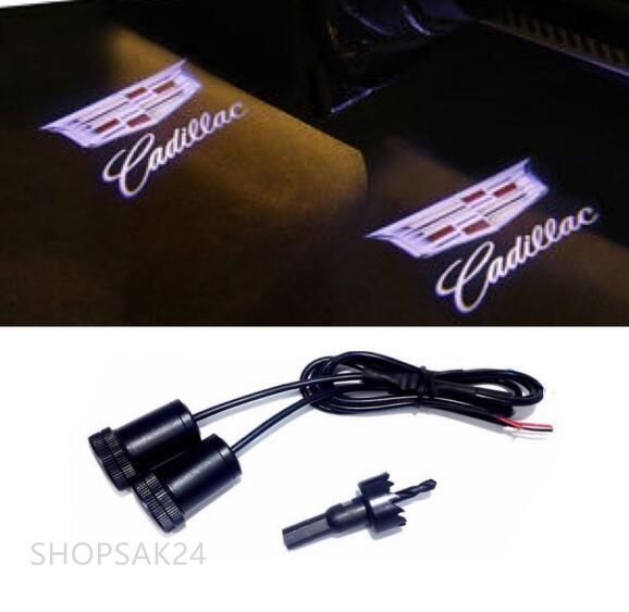 キャデラック LED ロゴ プロジェクター ドア カーテシ ランプ ライト エンブレム ウエルカムランプ エスカレード ATS CTS DTS SRX STS 