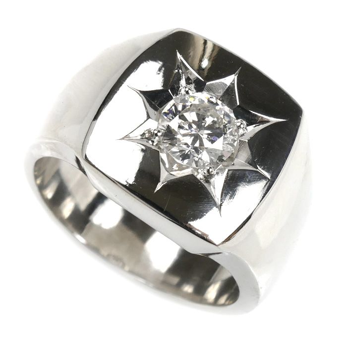 Pt900プラチナ リング 指輪 ダイヤモンド0.678ct 16.5号 30.2g メンズ