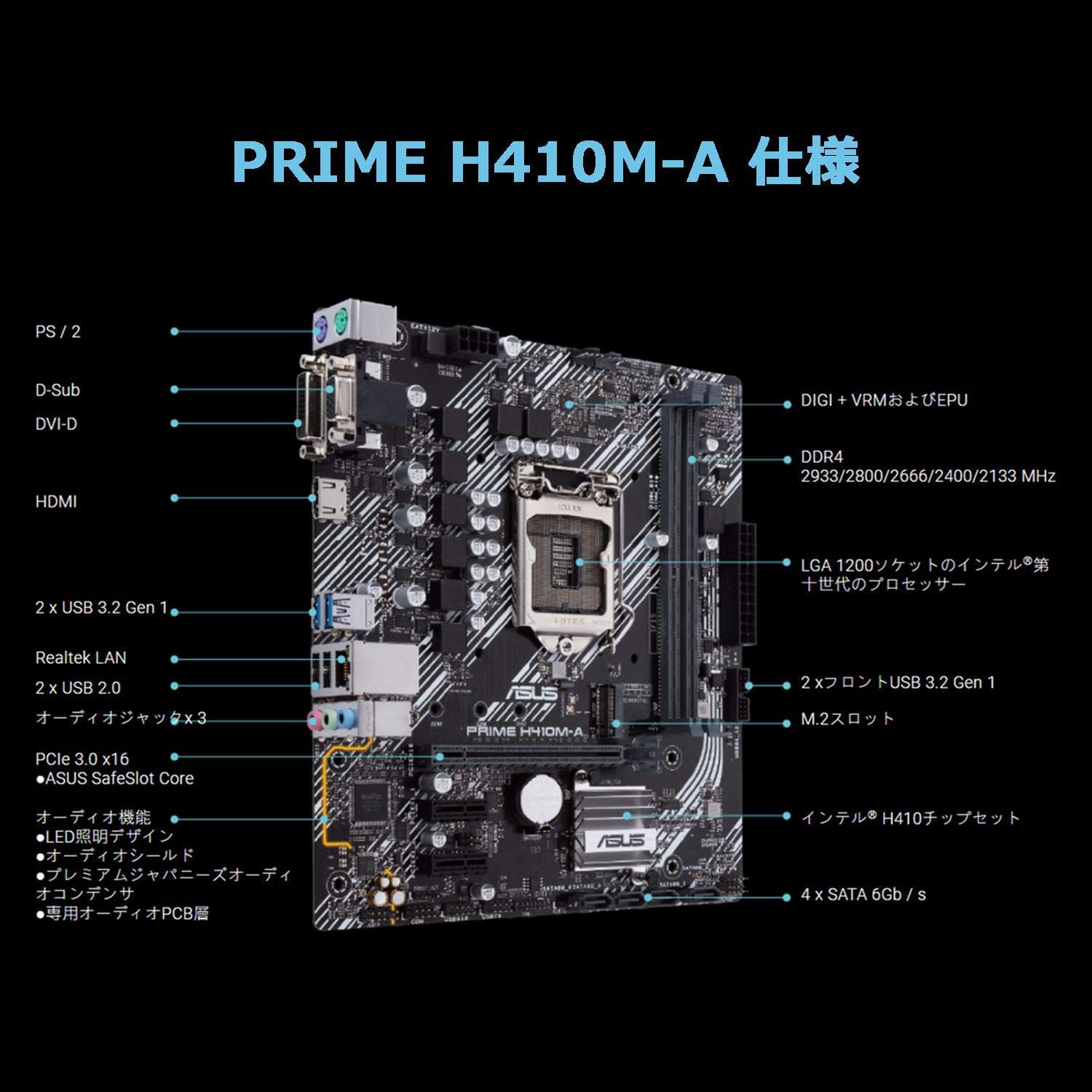 人気商品ASUS INTEL H410 搭載 LGA1200 対応 マザーボード PRIME H410M-A MicroATX メルカリ