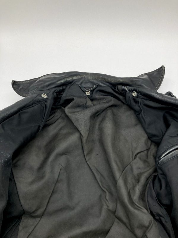 60s ダブルライダースジャケット レザージャケット 革ジャン カジュアル 古着 メンズ Mサイズ相当 ブラック ジャケット A14822 KANDAIZUMI_COM