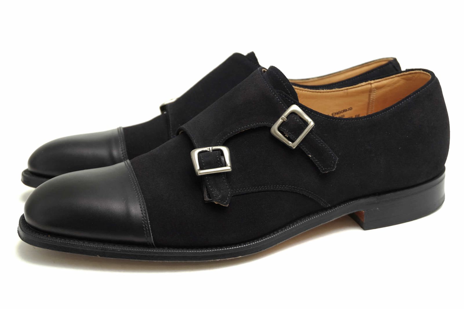 グレンソン／GRENSON シューズ ビジネスシューズ 靴 ビジネス メンズ 男性 男性用スエード スウェード レザー 革 本革 ブラック 黒  36727 54501 ストレートチップ ダブルモンクストラップ グッド