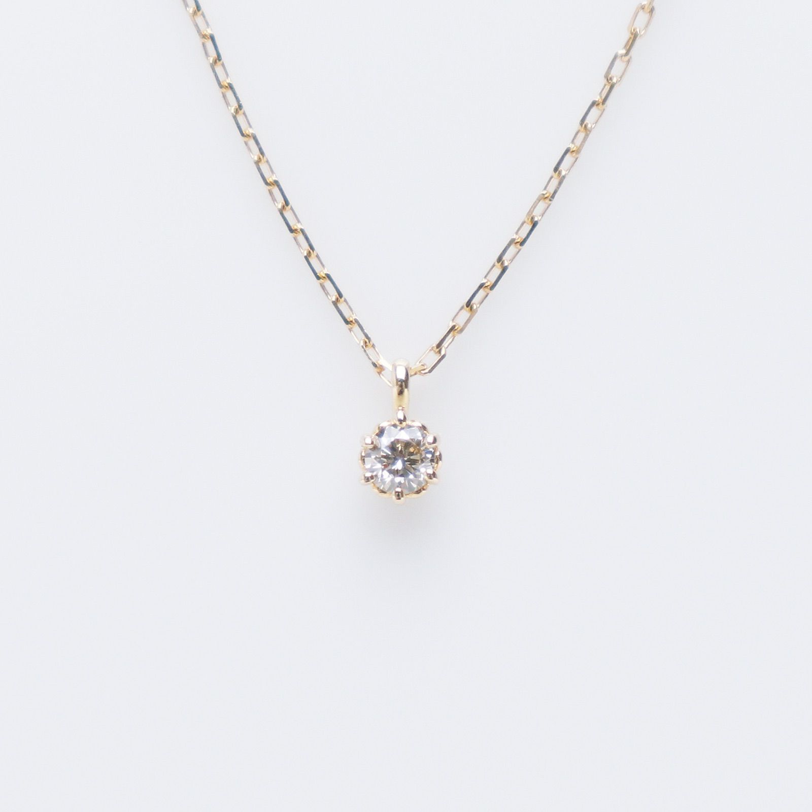agete アガット K18 ダイヤモンド D.0.05ct ネックレス - c.2000s