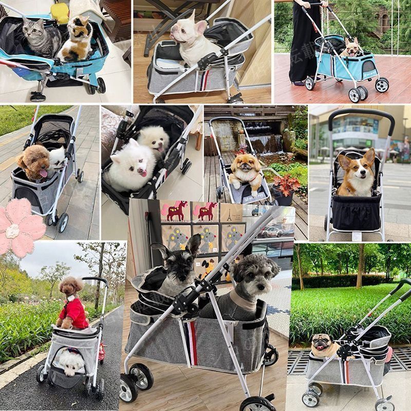 ペットカート 猫 犬 バギー 多頭用 カート 折りたたみ 犬用ベビーカー 3way 四輪 小型犬 中型犬 360°回転 介護用 お出かけ 軽量 組み立て