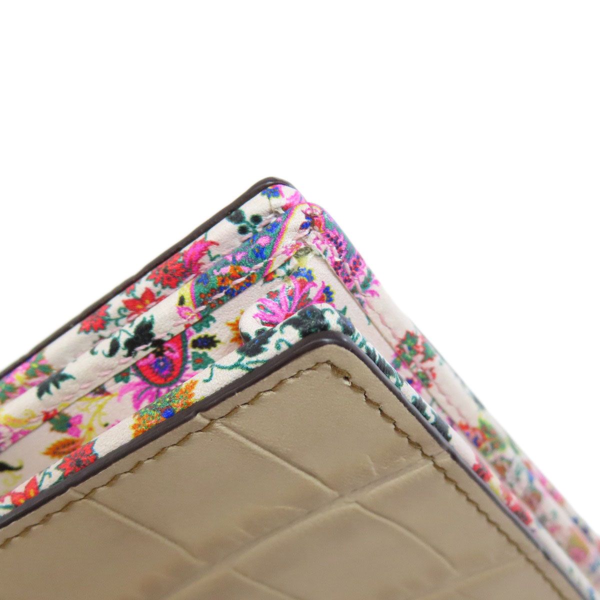 ETRO エトロ クロコ型押し 二つ折り財布(小銭入れあり) レザー ETRO エトロ クロコ型押し 二つ折り財布(小銭入れあり) レザー