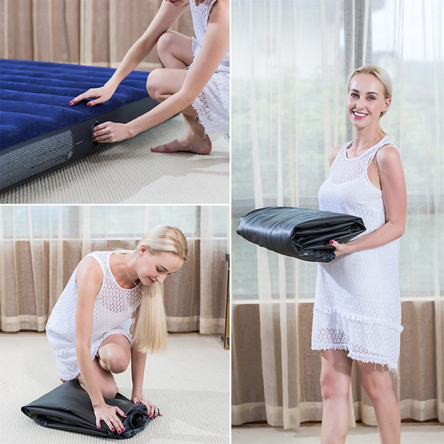 203x152x25cmセツト Disratw エアーベッド 空気ベッド シングル ダブル 簡易ベッド スペース活用 エアーマット キャンプ 宿泊客 旅行 お昼寝 車内泊 高反発 (203x152x25cmセツト) 人気商品】旅行 宿泊客 キャンプ お昼寝 エアーマット スペース活用