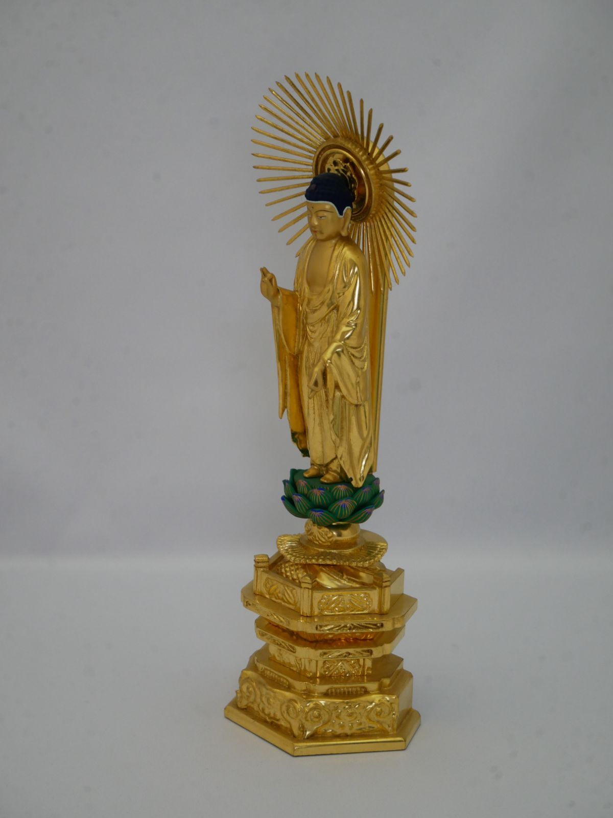 【東本願寺向】阿弥陀如来 仏像 中七 純金肌粉 4号【送料込み】